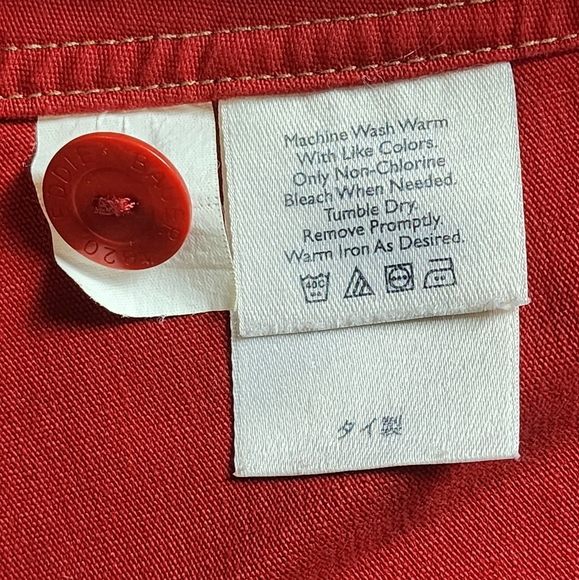 Women's Eddie Bauer Red Button Front Utility Shirt Jacket Size Small - Picture 13 of 15